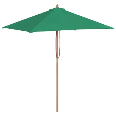 Umbrelă de soare exterior lemn 150x200 cm verde | Livrare gratuită