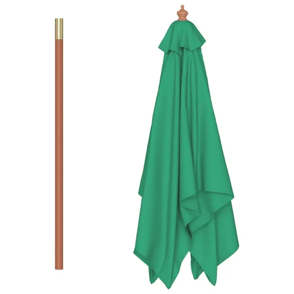 Umbrelă de soare exterior lemn 150x200 cm verde | Livrare gratuită