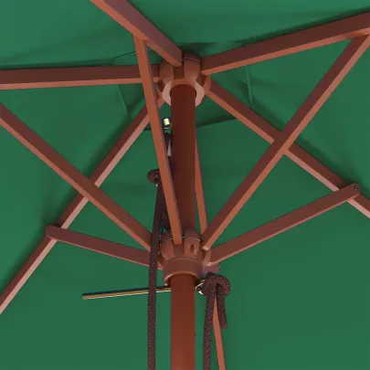 Umbrelă de soare exterior lemn 150x200 cm verde | Livrare gratuită