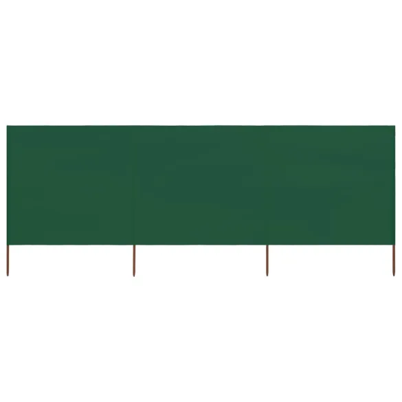 Paravan Anti-Vânt Verde Textil - 400x120 cm | Livrare Gratuită