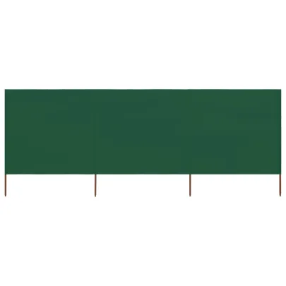 Paravan Anti-Vânt Verde Textil - 400x120 cm | Livrare Gratuită