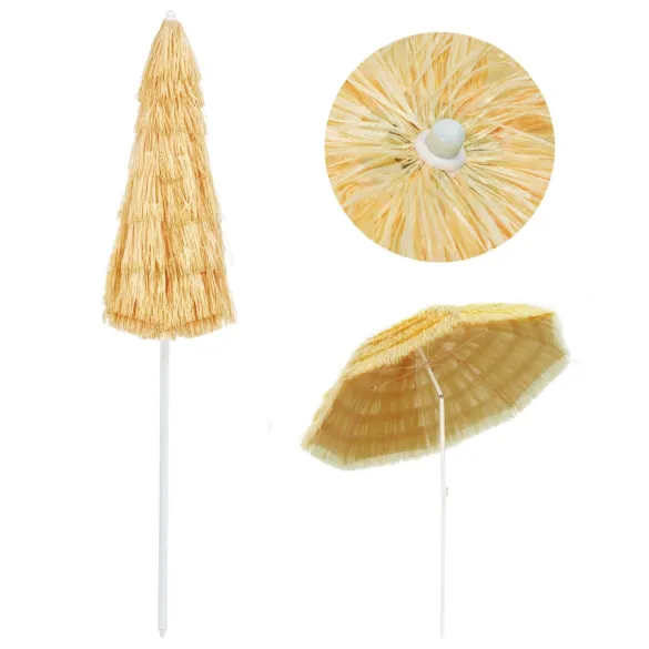 Umbrelă de Plajă Naturală 240 cm - Stil Hawaiian