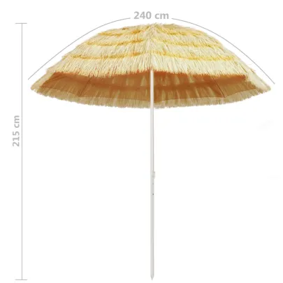 Umbrelă de Plajă Naturală 240 cm - Stil Hawaiian