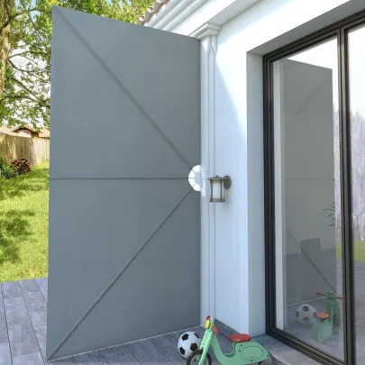 Copertină Laterală Terasă Pliabilă - Gri 400x200 cm