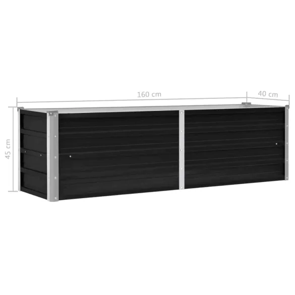 Strat Înălțat Grădină Antracit 160x40x45 cm - Oțel Galvanizat