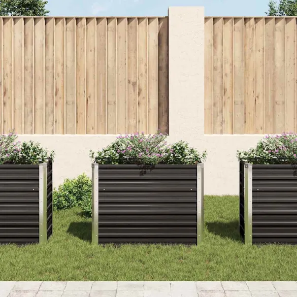 Strat Grădină Înălțat Antracit 100x40x77 cm Oțel Galvanizat