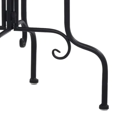 Masă Laterală Mozaic Ceramică Exterior - Negru/Alb