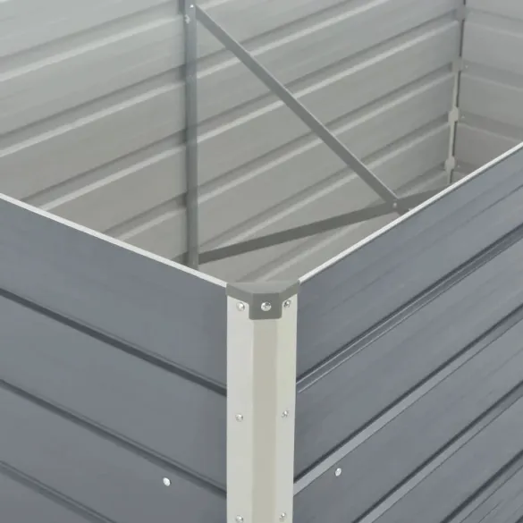 Strat Înălțat Grădină Gri - Oțel Galvanizat 160x80x45 cm