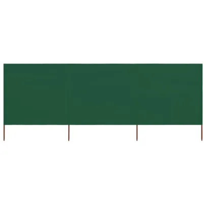 Paravan Anti-Vânt Verde 3 Panouri Textil 400x80 cm