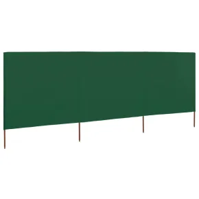 Paravan Anti-Vânt Verde 3 Panouri Textil 400x80 cm 2