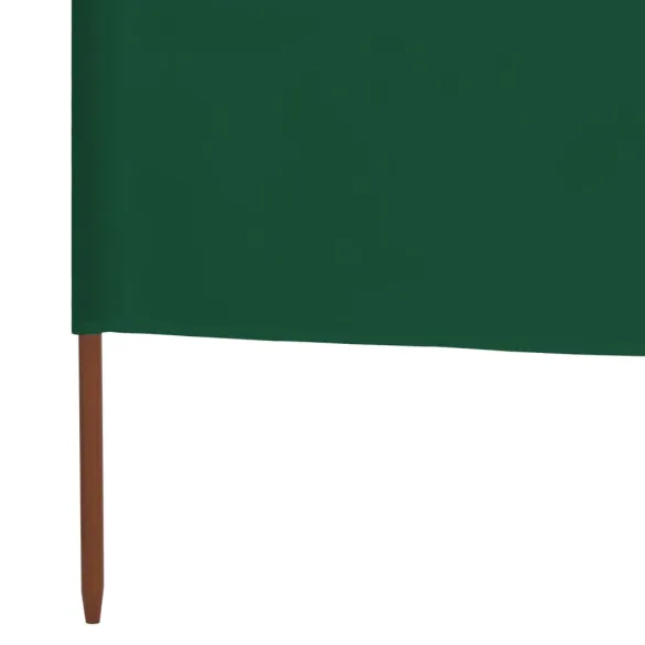 Paravan Anti-Vânt Verde 3 Panouri Textil 400x80 cm
