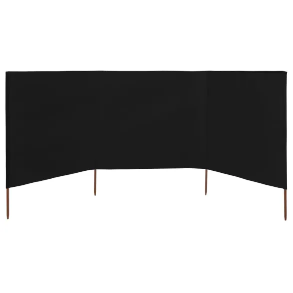Paravan Anti-Vânt 3 Panouri Negru | 400x120 cm | Textil Paravan Anti-Vânt 3 Panouri Negru | 400x120 cm | Textil