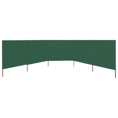 Paravan Anti-Vânt Verde 5 Panouri - 600x80 cm - Textil