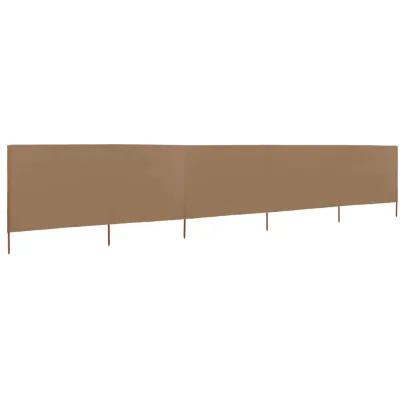 Paravan Anti-Vânt 5 Panouri Gri Taupe 600x80 cm