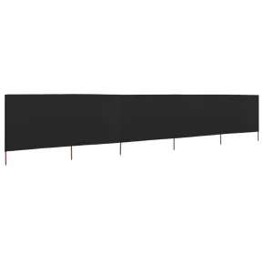 Paravan Anti-Vânt 5 Panouri Negru 600x80 cm | Textil 2