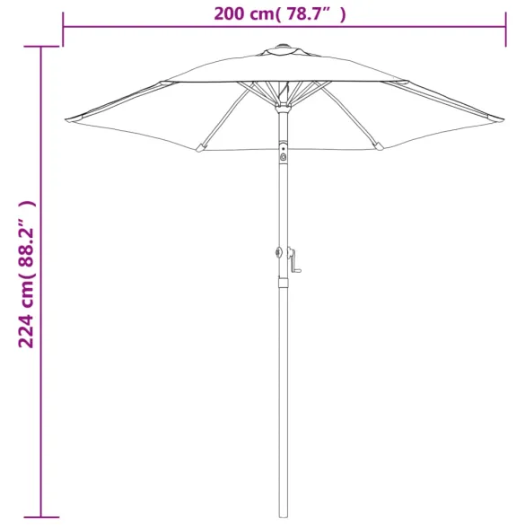 Umbrelă de soare verde, 200x224 cm, aluminiu - Comandă acum Umbrelă de soare verde, 200x224 cm, aluminiu - Comandă acum