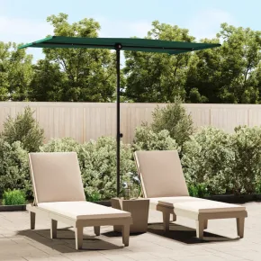 Umbrelă de grădină rotativă cu stâlp aluminiu - Verde