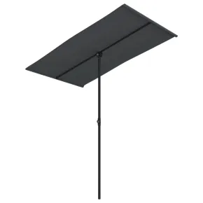 Umbrelă de grădină rotativă 180° - Aluminiu negru 2