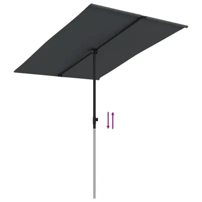 Umbrelă de Grădină Aluminiu Negru - Protecție UV | Livrare Gratuită