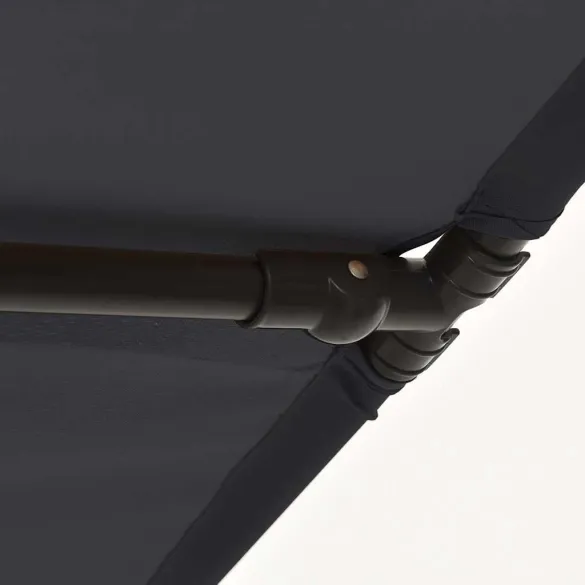 Umbrelă de Grădină Aluminiu Negru - Protecție UV | Livrare Gratuită