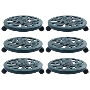 Suporturi cu Role pentru Plante - 6 buc, Verde, 38 cm