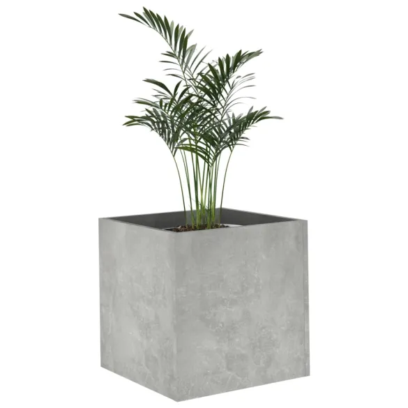 Jardinieră Cutie Gri Beton 40x40x40 cm - Lemn Compozit