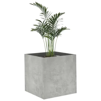 Jardinieră Cutie Gri Beton 40x40x40 cm - Lemn Compozit