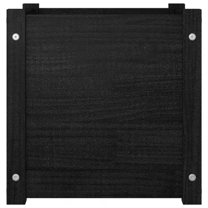 Jardinieră Grădină Lemn Masiv Pin Negru 40x40x40 cm