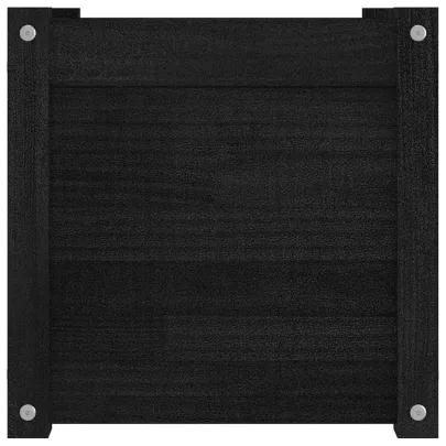 Jardinieră Grădină Lemn Masiv Pin Negru 40x40x40 cm