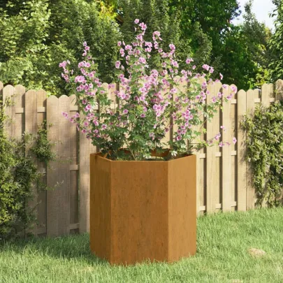 Jardinieră Oțel Corten Rustică 40x40x45 cm - Livrare Gratuită