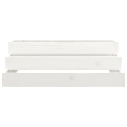 Jardinieră Albă Lemn Masiv de Pin - 80x80x27 cm | Livrare Gratuită