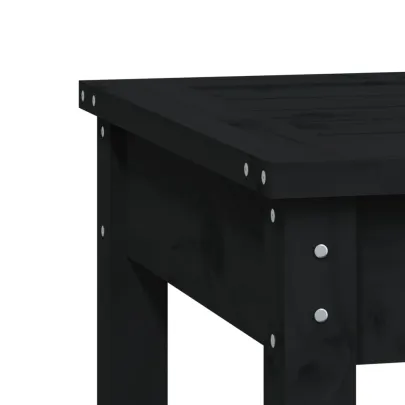 Bancă grădină lemn masiv pin - Negru | Livrare gratuită