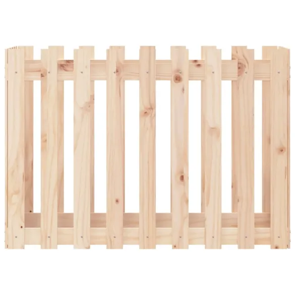 Pat Ridicat Grădină Lemn Pin cu Gard - Livrare Gratuită