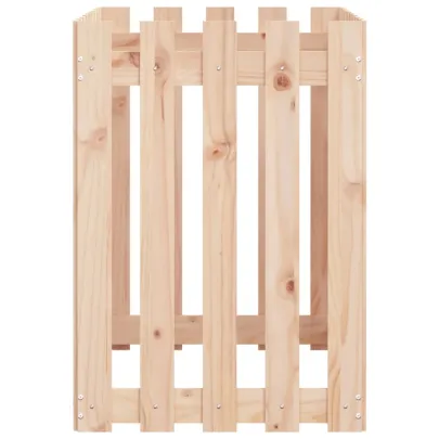 Pat Ridicat Grădină Lemn Pin cu Gard - Livrare Gratuită