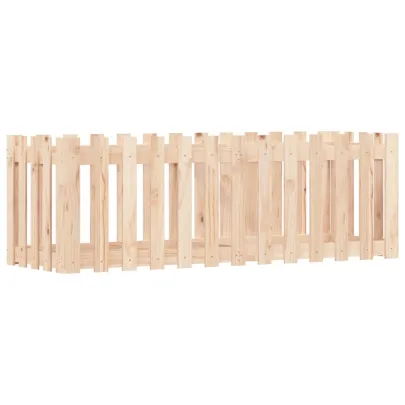 Pat Ridicat Grădină Lemn Pin cu Gard 150x50x50 cm