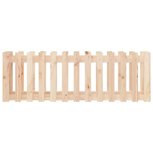 Pat Ridicat Grădină Lemn Pin cu Gard 150x50x50 cm