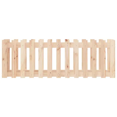 Pat Ridicat Grădină Lemn Pin cu Gard 150x50x50 cm