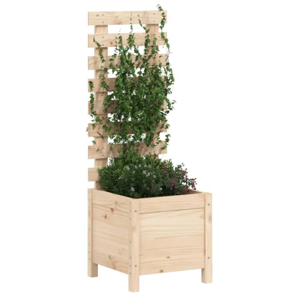 Jardinieră grădină lemn masiv pin cu raft | Livrare gratuită