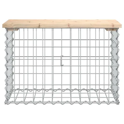 Bancă Grădină Gabion - Lemn Masiv Pin - Livrare Gratuită