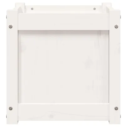 Jardiniere Grădină Lemn Masiv Pin - Alb 40x40x40 cm