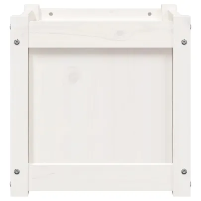 Jardiniere Grădină Lemn Masiv Pin - Alb 40x40x40 cm