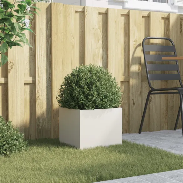 Jardinieră Albă Oțel pentru Grădină și Balcon