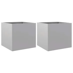 Set 2 Jardiniere Argintii - Oțel Galvanizat 32x30x29 cm 2