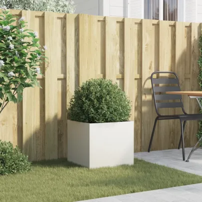 Jardinieră Albă Oțel pentru Grădină și Balcon