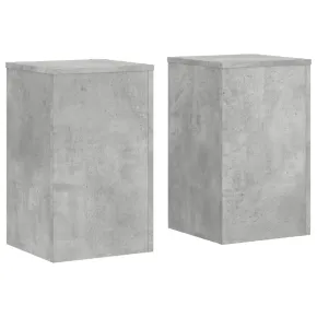 Suport Plante Gri Beton - 2 buc - 30x30x50 cm - Lemn 2