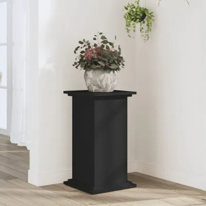 Suport de Plante Negru - Lemn Prelucrat, 60 kg Capacitate