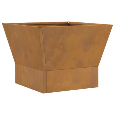 Vatră de foc pătrată din oțel corten - 40x40x30 cm