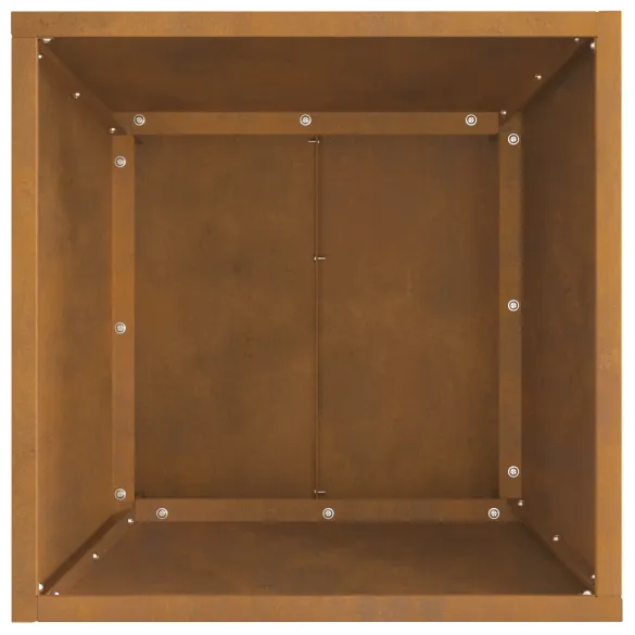 Vatră de foc pătrată din oțel corten - 40x40x30 cm