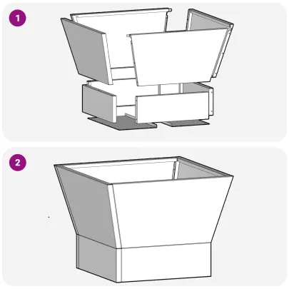 Vatră de foc pătrată din oțel corten - 40x40x30 cm