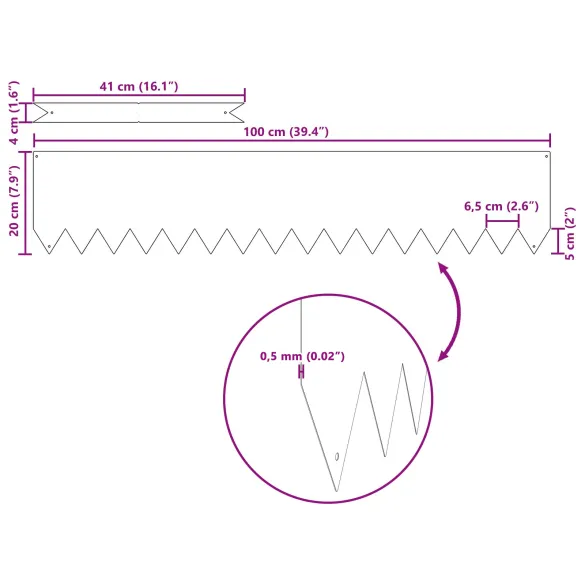 Margini de gazon oțel corten | Delimitări rezistente la vreme